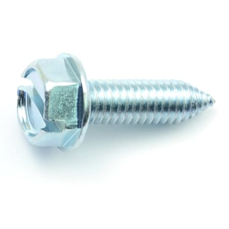 Midwest Fastener Sheet Metal Screw, M6 x 20 mm, Zinc Plated Steel Flange Hex Head Slotted Drive, 10 PK 31445